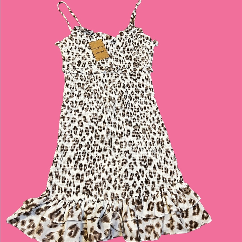 Leopard Print Ruched Dress